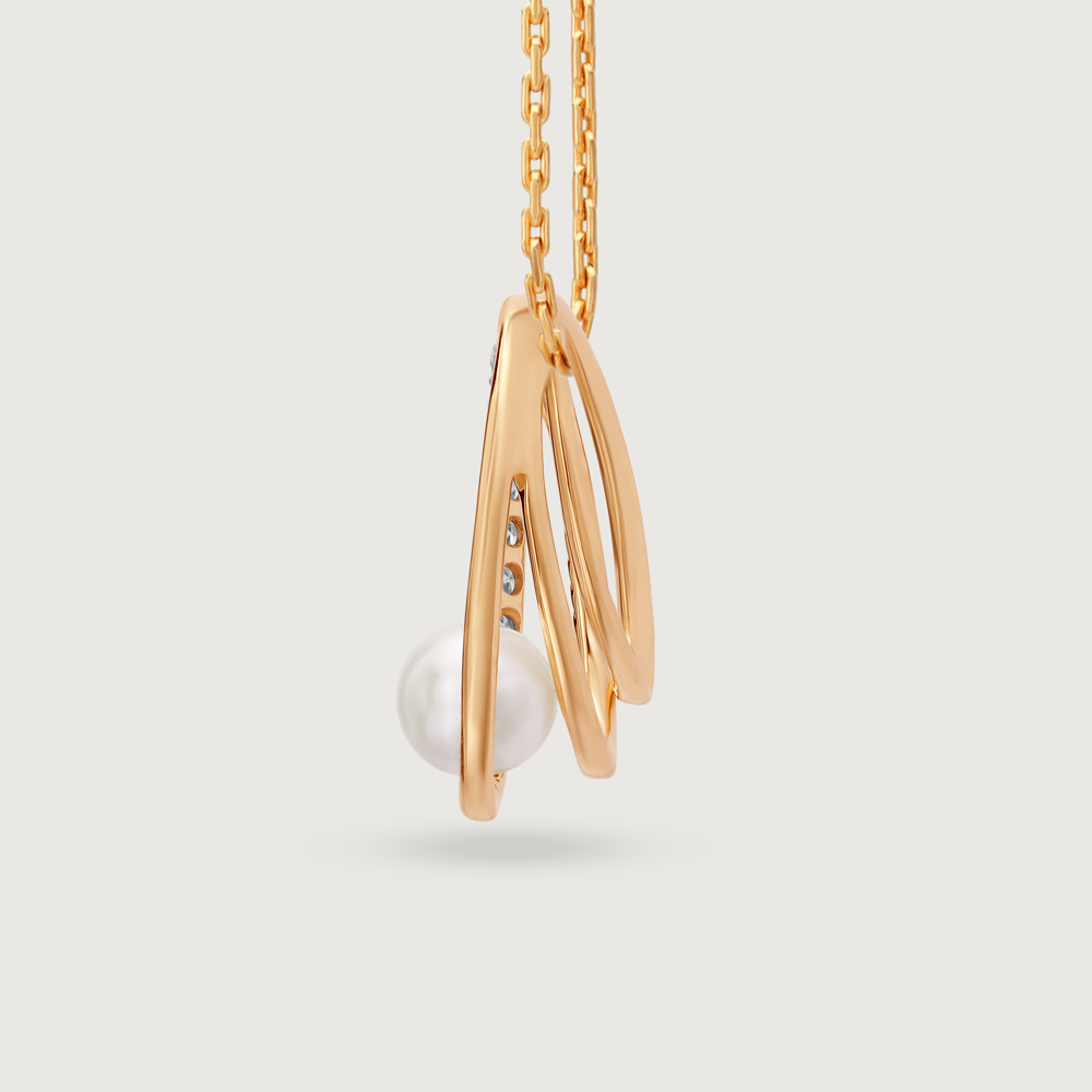 Pretty Cosmic Reverie 14KT Diamond and Pearl Pendant,,hi-res image number null