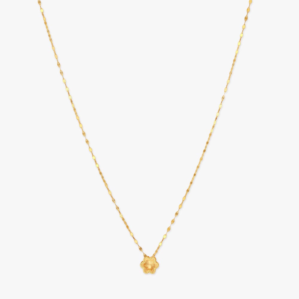 Sunshine Bloom Gold Pendant with Chain for Kids,,hi-res image number null