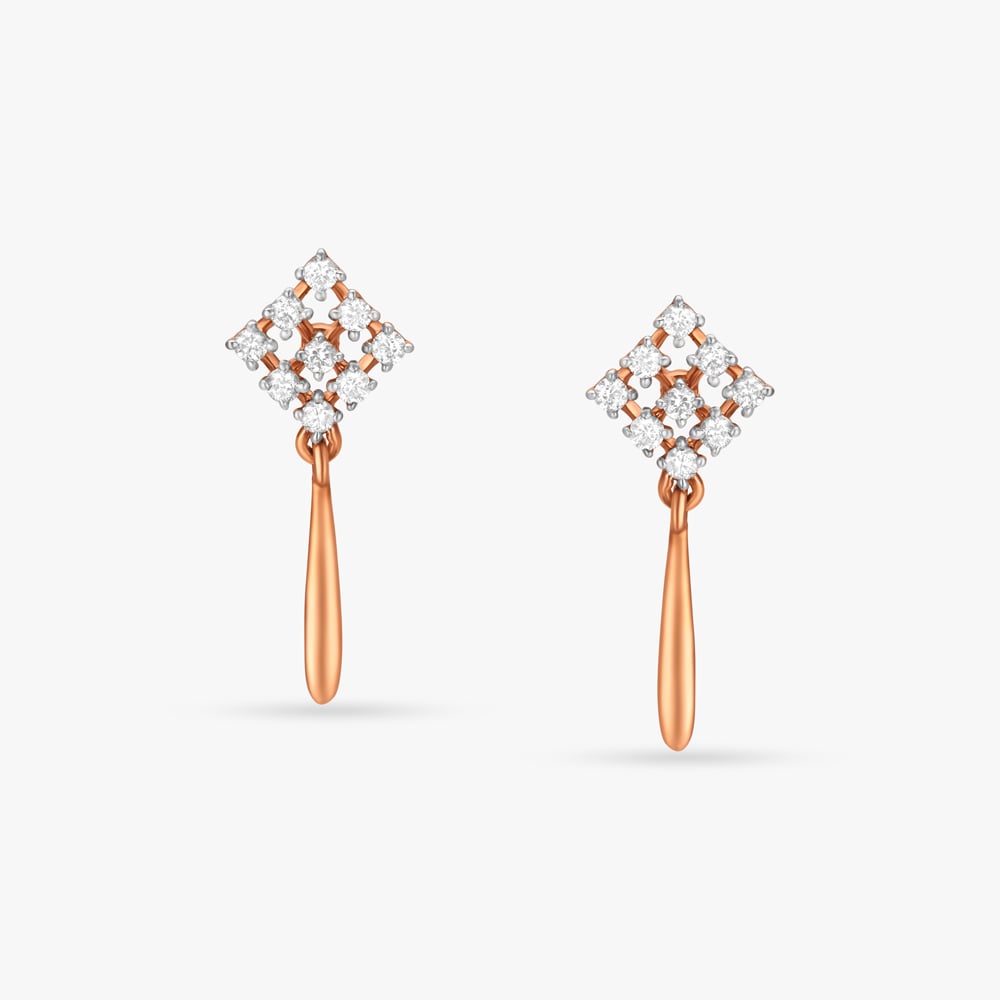 Slender Elegance Diamond Drop Earrings,,hi-res image number null