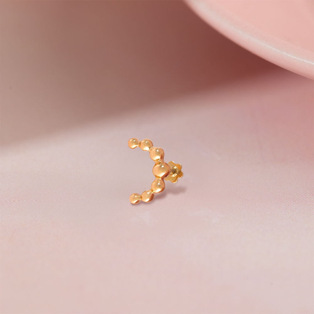 Beaded Elegance Gold Nose Pin,,hi-res image number null