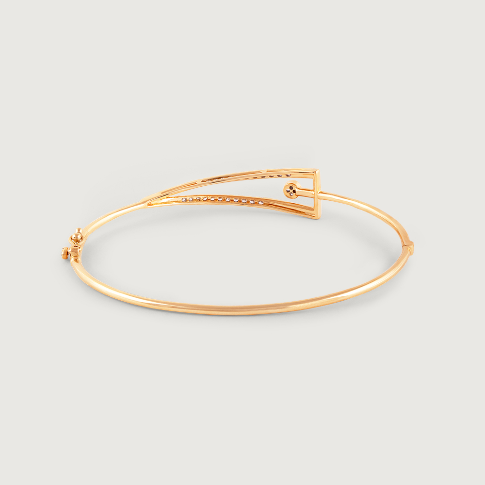Sculpted Edge Gold & Diamond Bangle,,hi-res image number null