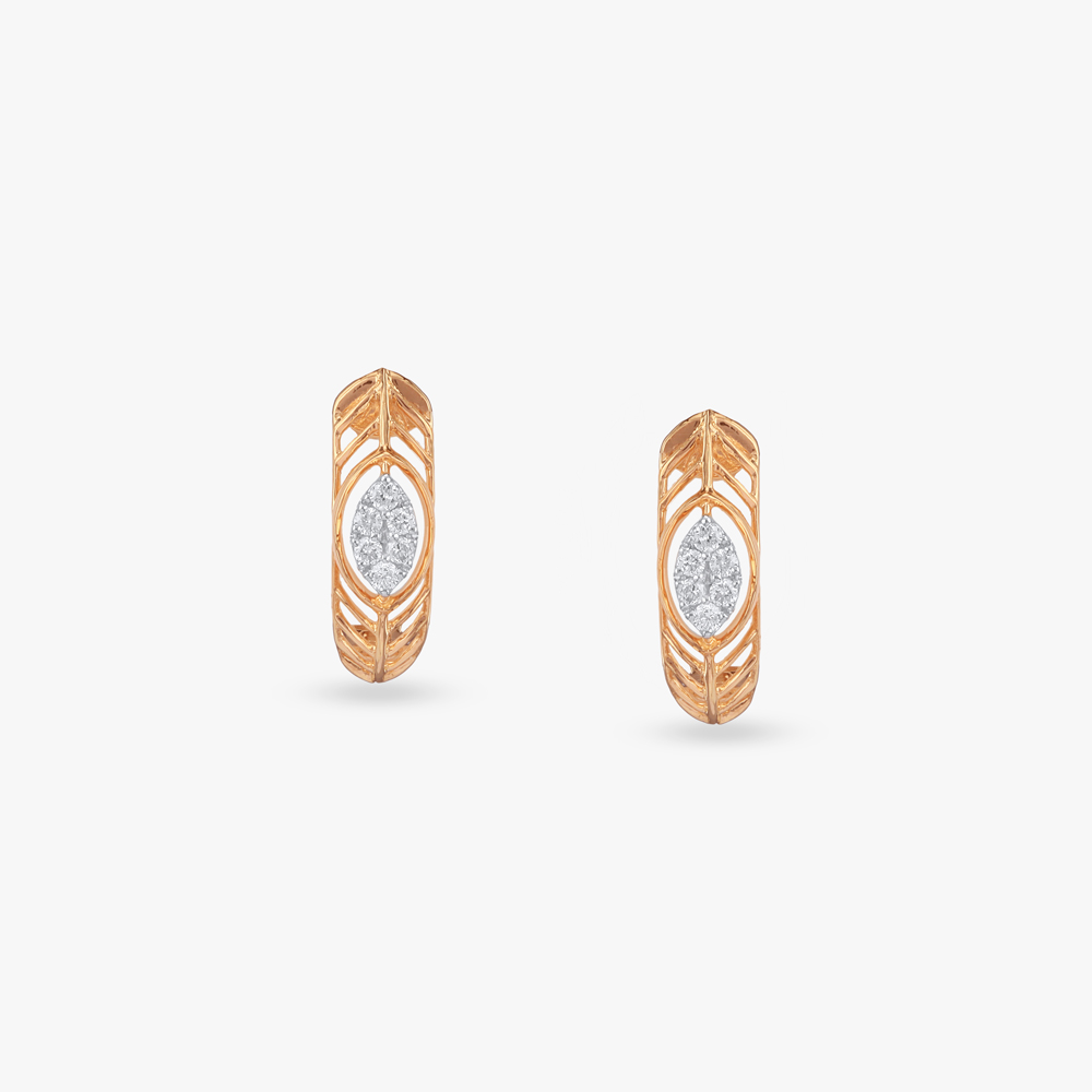 Radiant Frame Diamond Hoop Earrings,,hi-res image number null