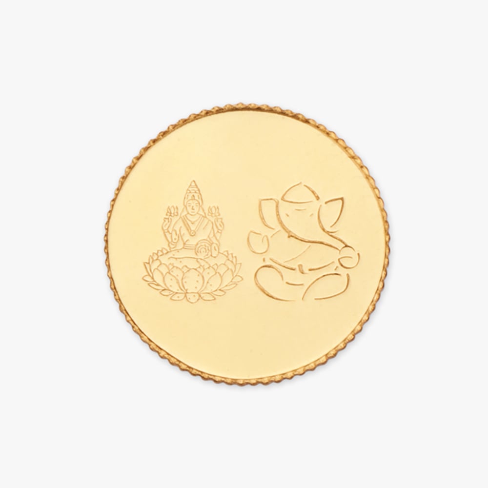 

2 gram 22 Karat Gold Coin with Lakshmi Ganesha Motif