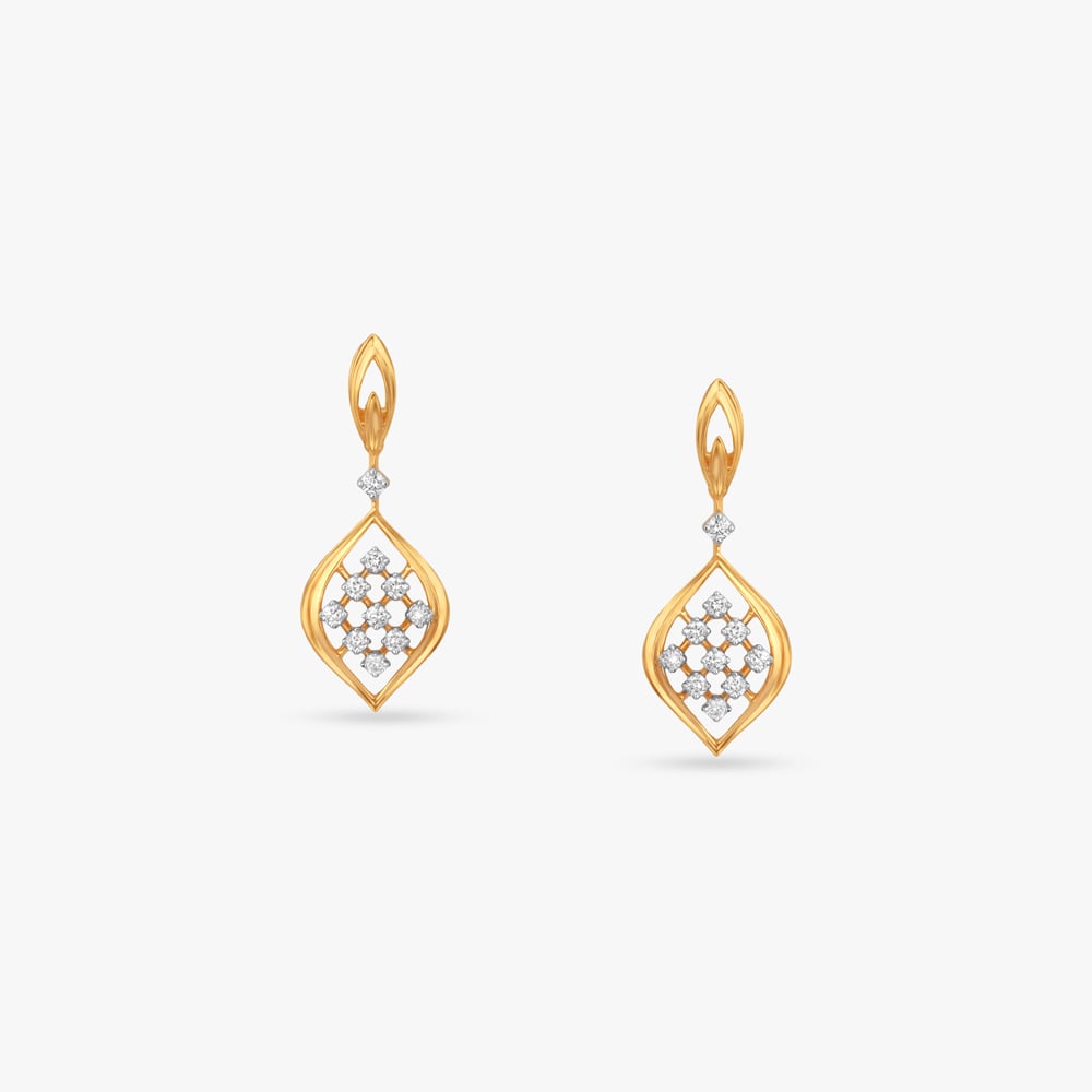 Luminous Lattice Diamond Drop Earrings,,hi-res image number null