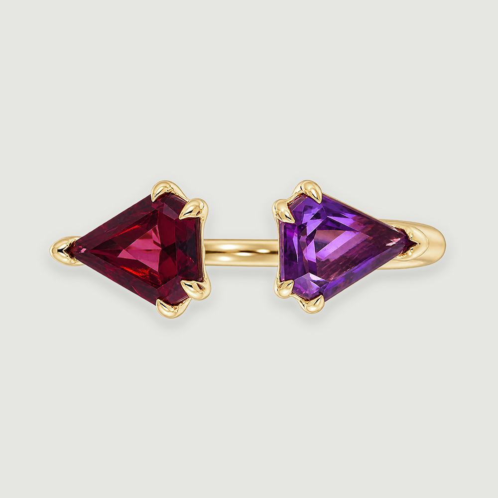 Dynamic Contrasting Amethyst and Garnet Ring,,hi-res image number null