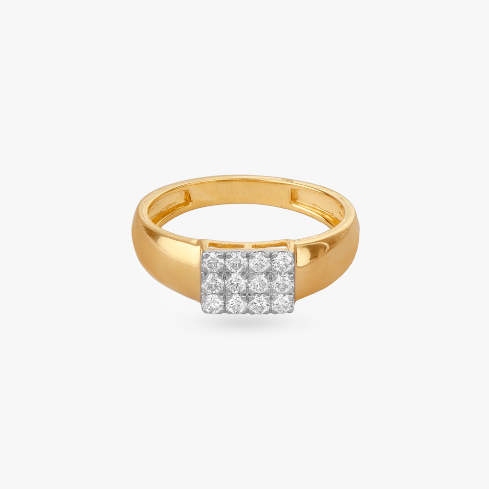 Structured Sophistication Diamond Finger Ring for Men,,hi-res image number null