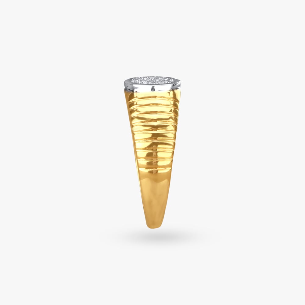 Refined Dual-Tone Diamond Finger Ring for Men,,hi-res image number null