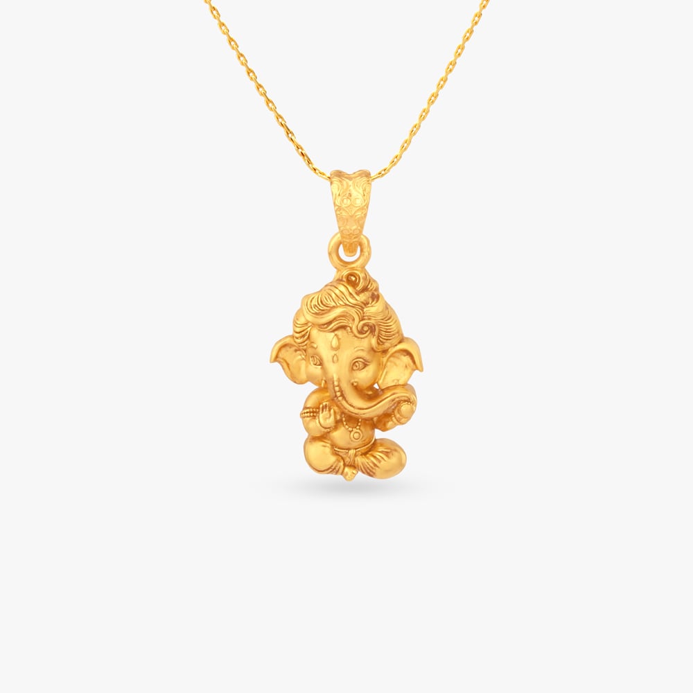 Sacred Ganesha Gold Pendant,,hi-res image number null