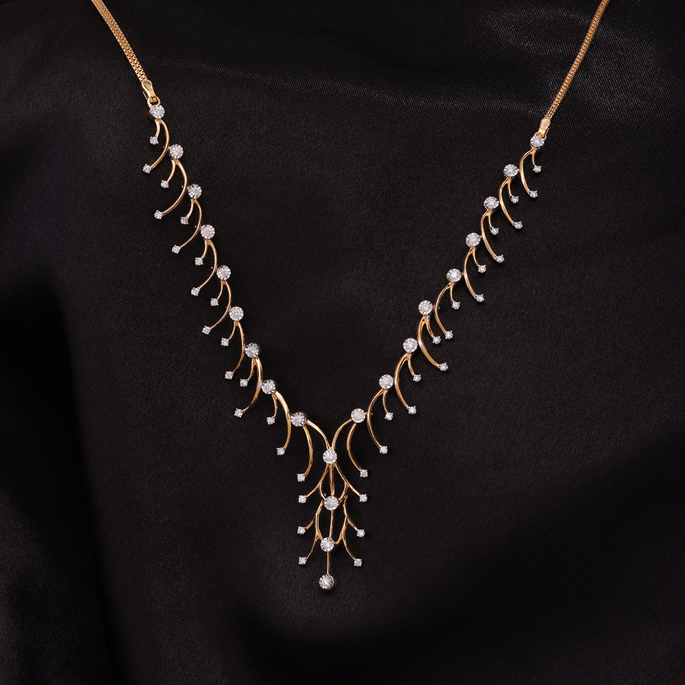 Cosmic Glam 14 Kt Gold and Diamond Necklace,,hi-res image number null