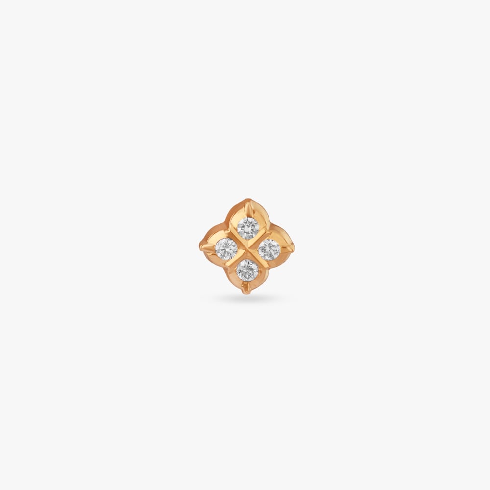 Clover Glow Diamond Nose Pin,,hi-res image number null