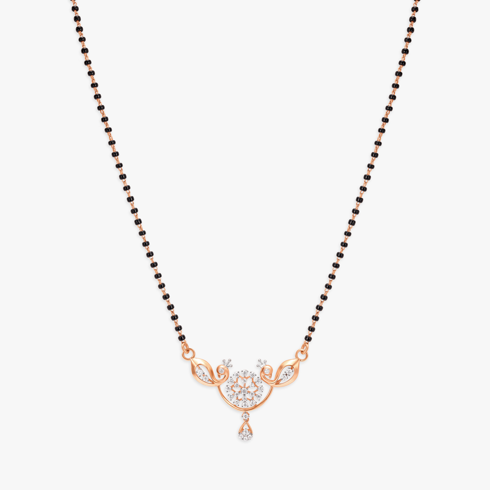 Blooming Peacock Diamond Mangalsutra,,hi-res image number null