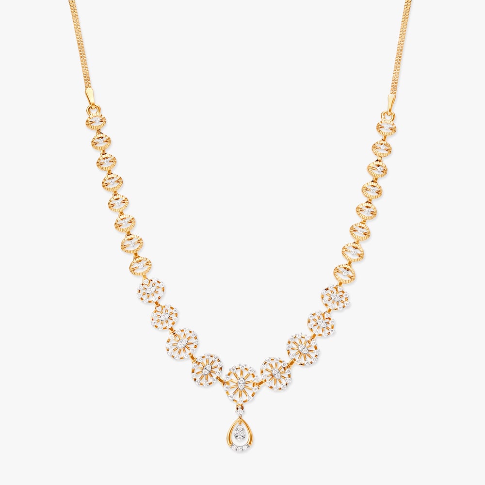 Divine Floral Diamond Necklace Set,,hi-res image number null