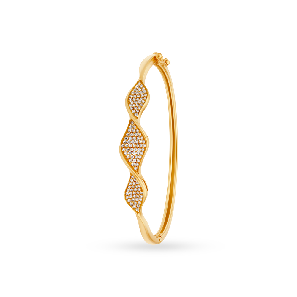 Eclectic Gold and Cubic Zirconia Bangle,,hi-res image number null
