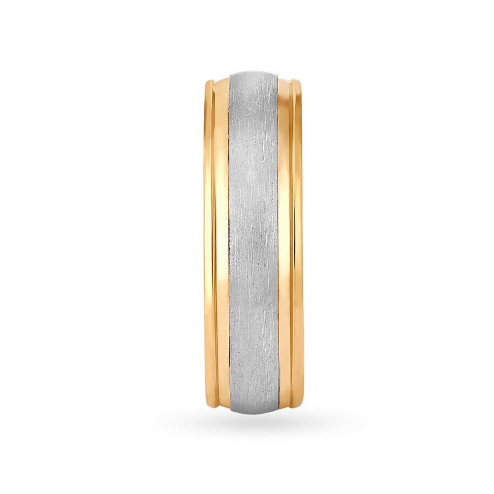 Bold Platinum and Rose Gold Ring for Men,,hi-res image number null