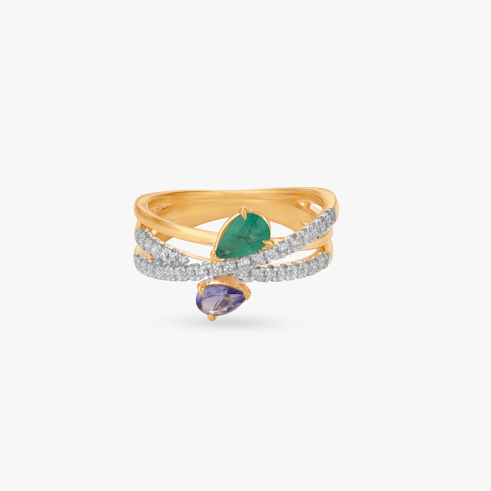 Lush Crisscross Diamond Finger Ring,,hi-res image number null