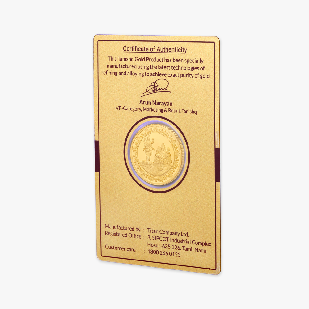 5 gram 24 Karat Gold Coin with Ganesha-Lakshmi Motif,,hi-res image number null
