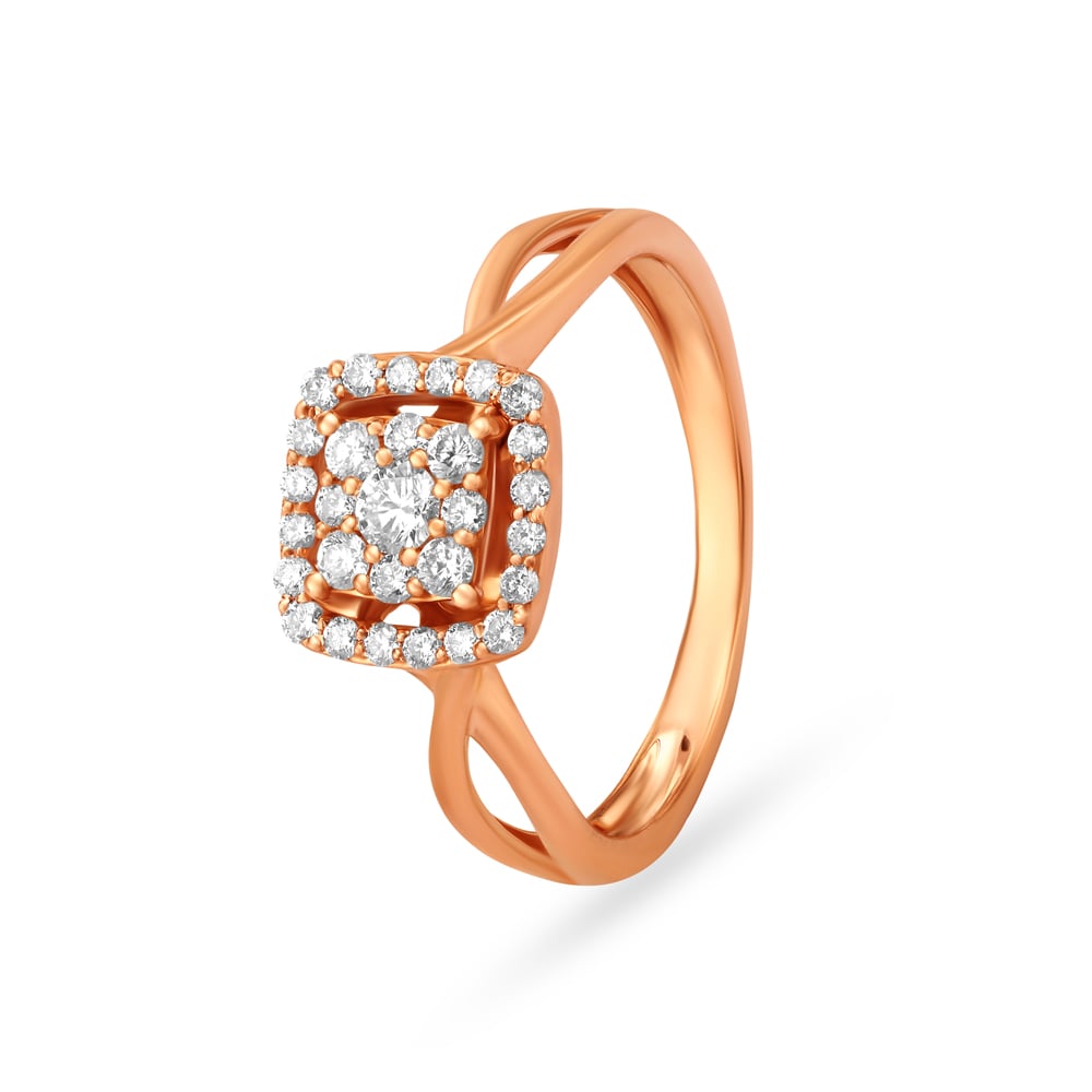 Geometric Square Design Diamond Finger Ring,,hi-res image number null