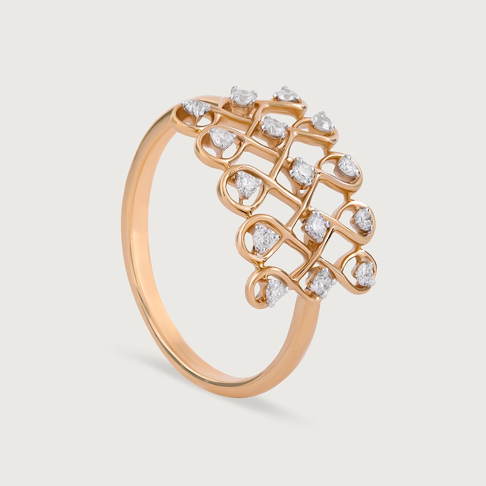 Kollam Vibes Gold and Diamond Finger Ring,,hi-res image number null