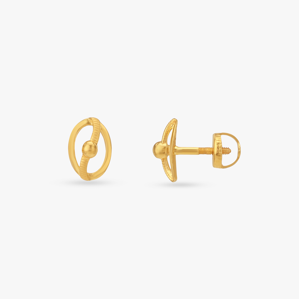 Tiny Orbit Gold Stud Earrings for Kids,,hi-res image number null
