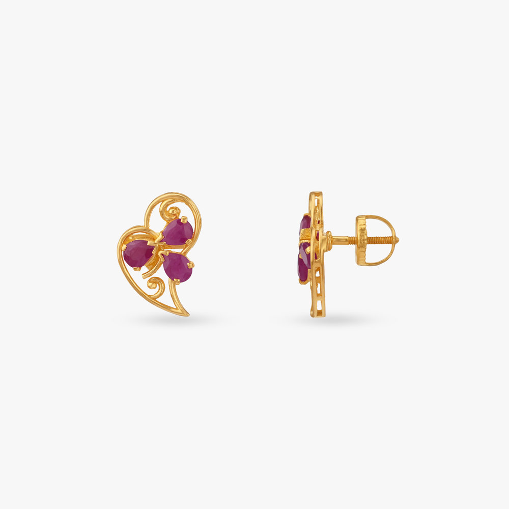 Floral Heart Pendant and Earrings Set,,hi-res image number null