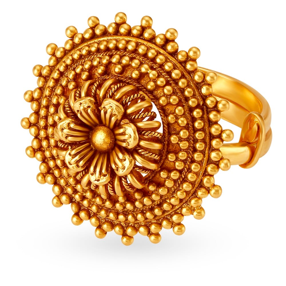Antique Floral Gold Ring,,hi-res image number null