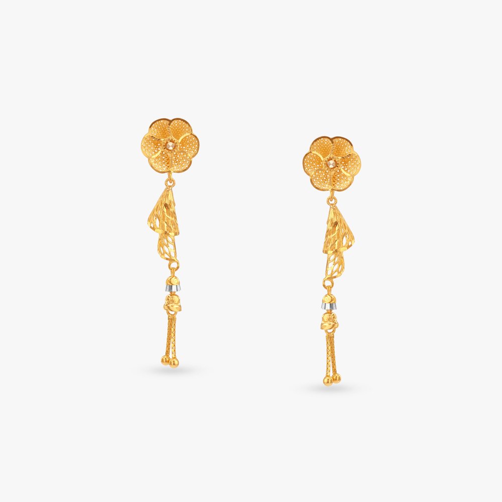 Bloom Cascade Gold Drop Earrings,,hi-res image number null