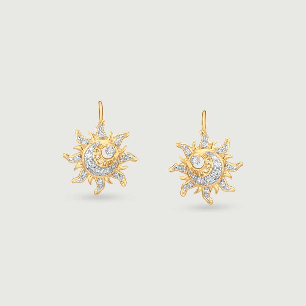 Solar Radiance Diamond Hoop Earrings,,hi-res image number null