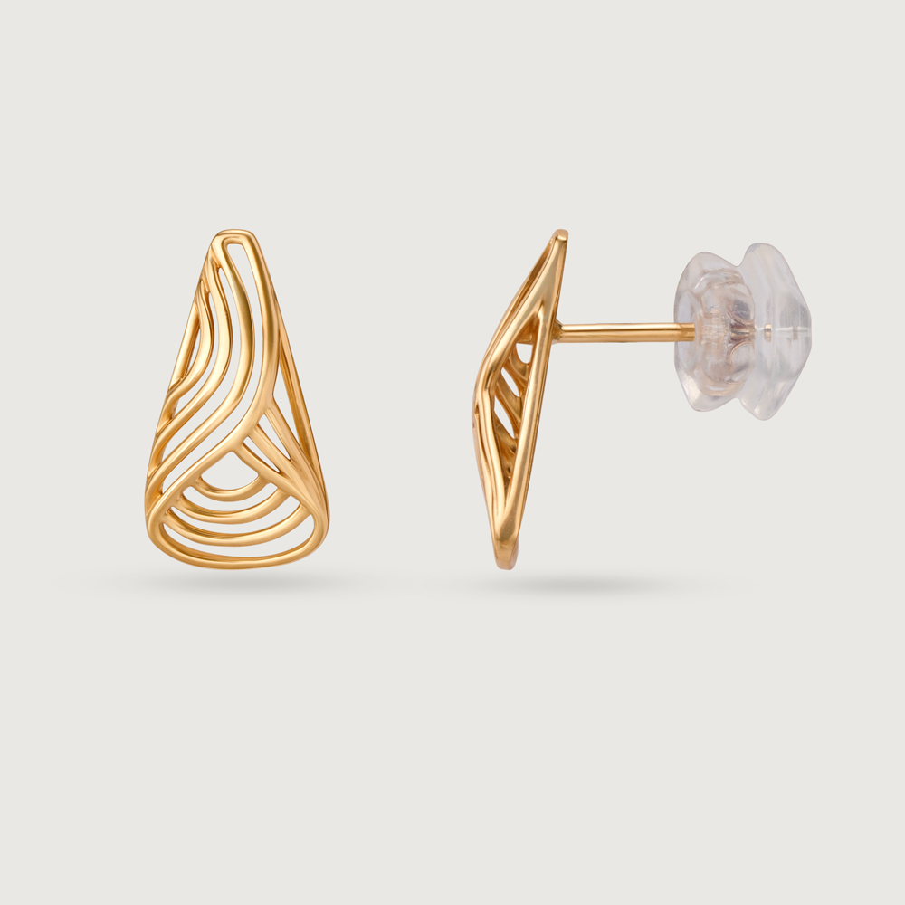 14KT Yellow Gold Triangle Edge Delight Stud Earrings,,hi-res image number null
