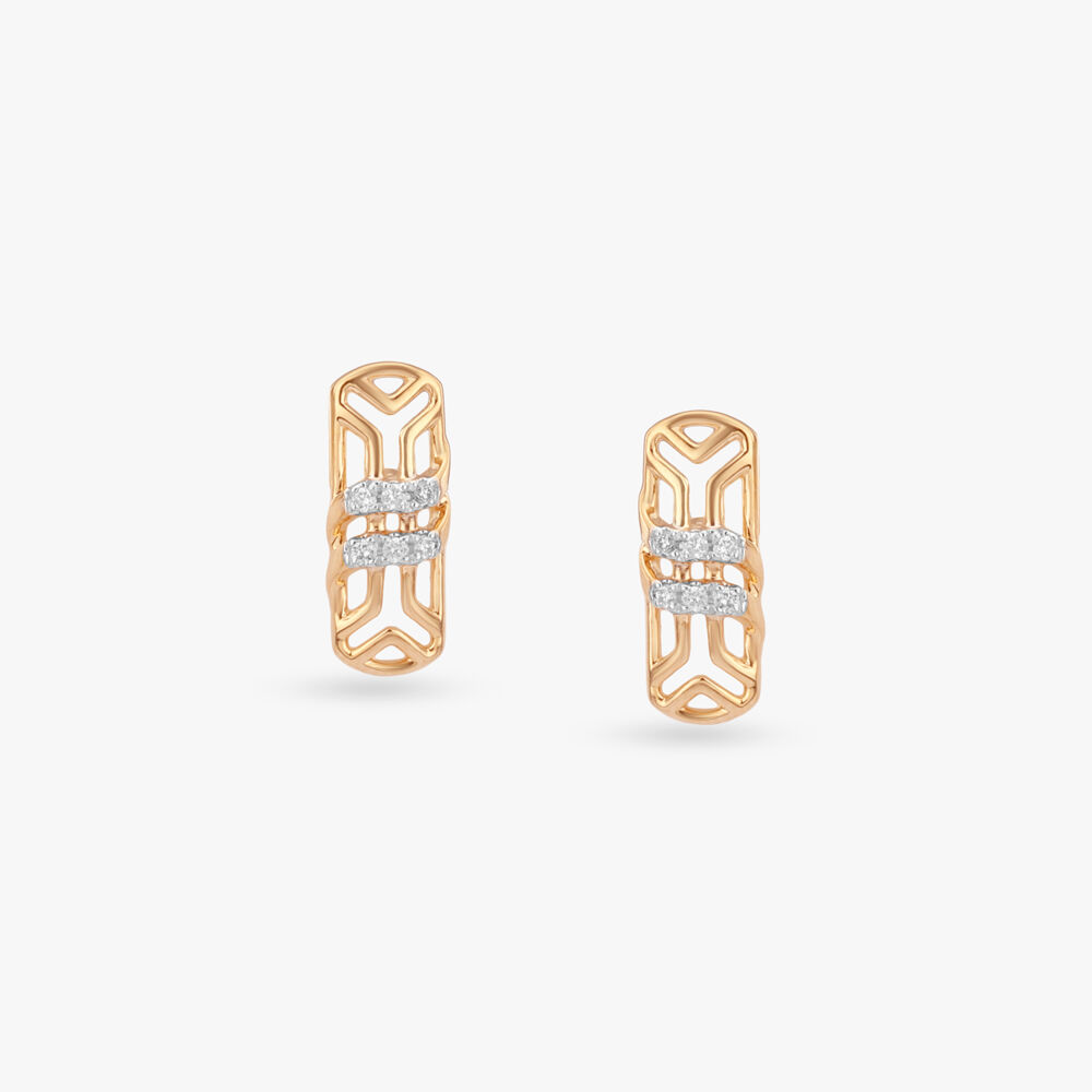 Architectural Frame Diamond Stud Earrings,,hi-res image number null