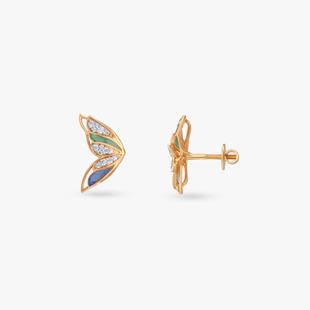 Colourlift Wing Diamond Stud Earrings,,hi-res image number null