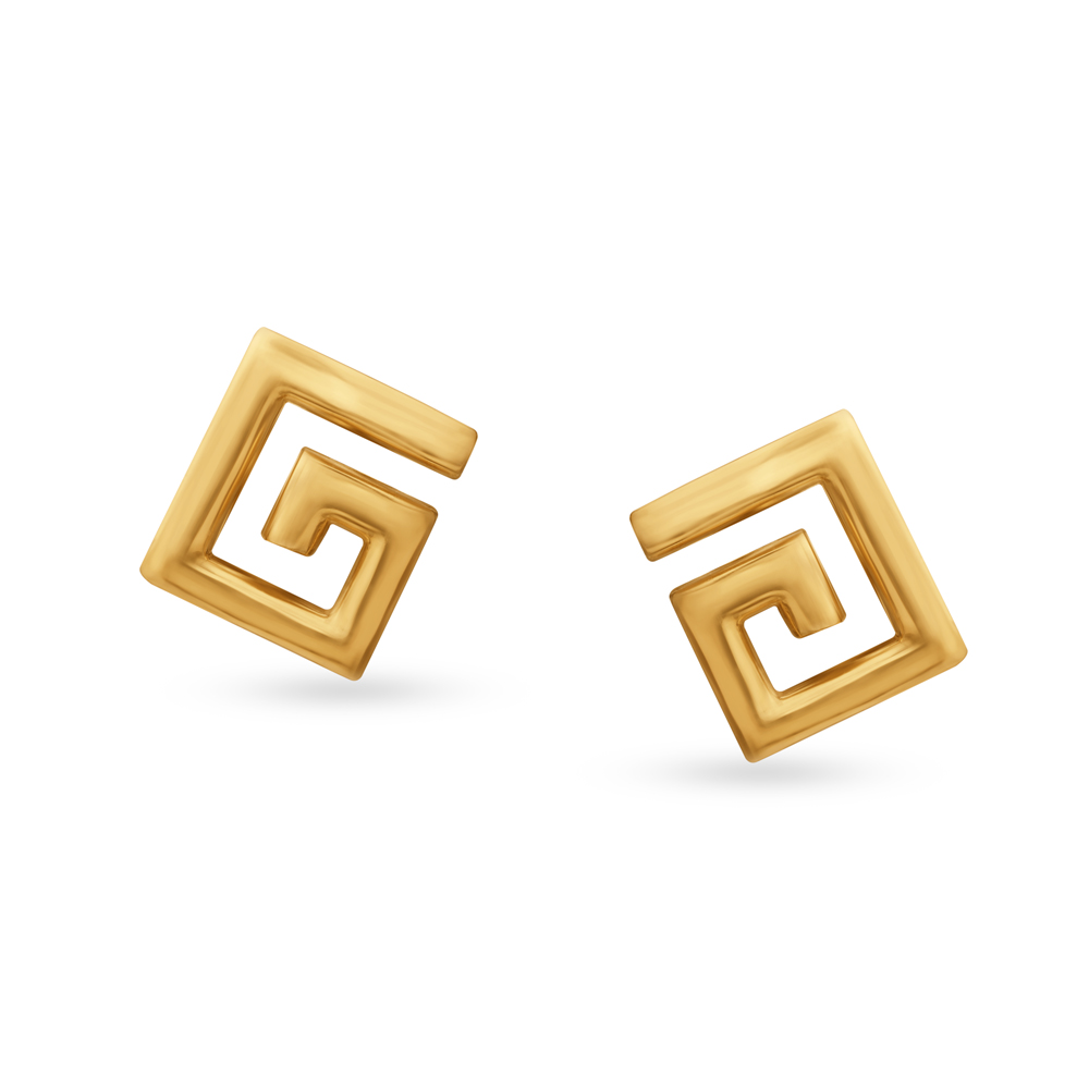 Rhombic Gold Stud Earrings,,hi-res image number null