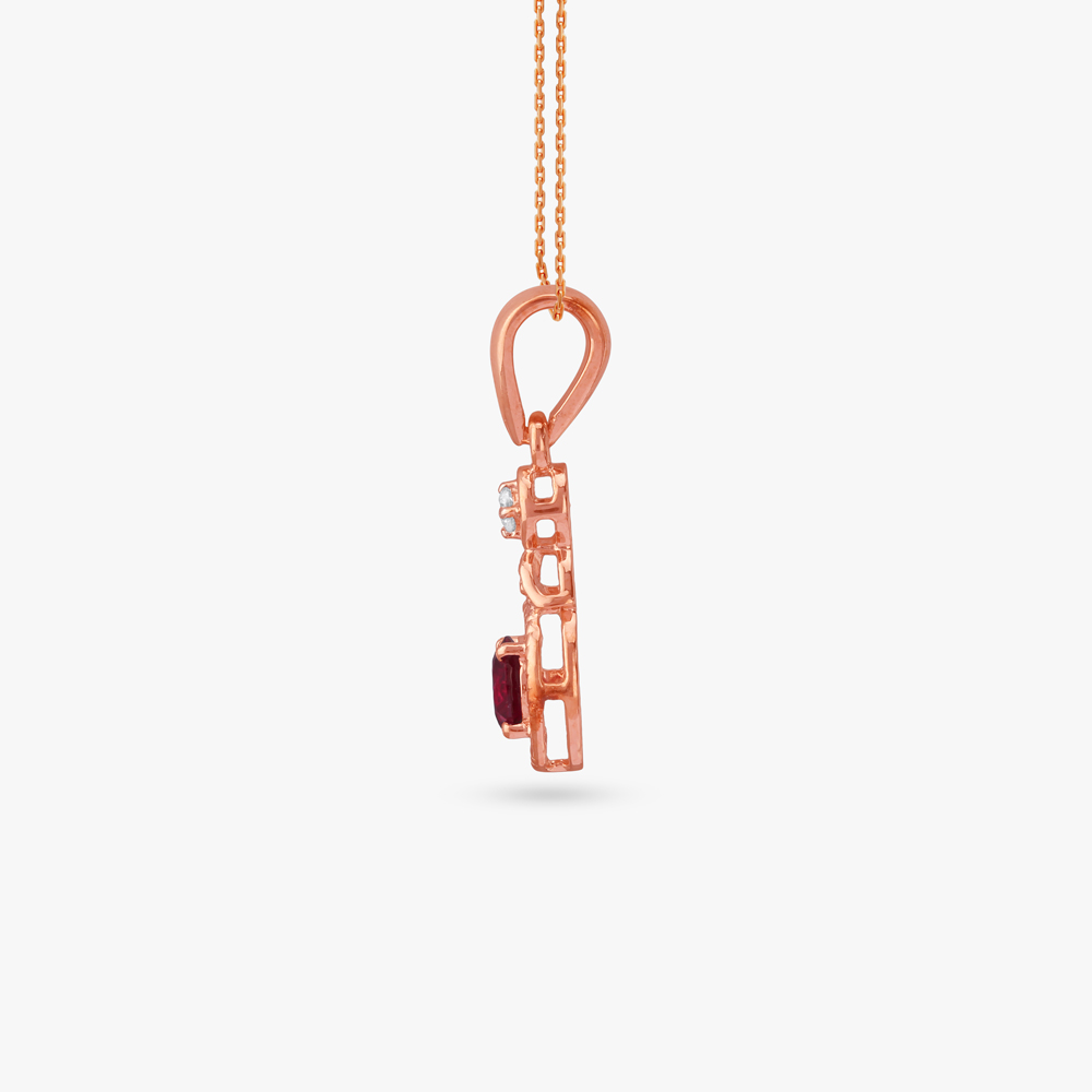Crimson Spark Silver Pendant and Earrings Set,,hi-res image number null