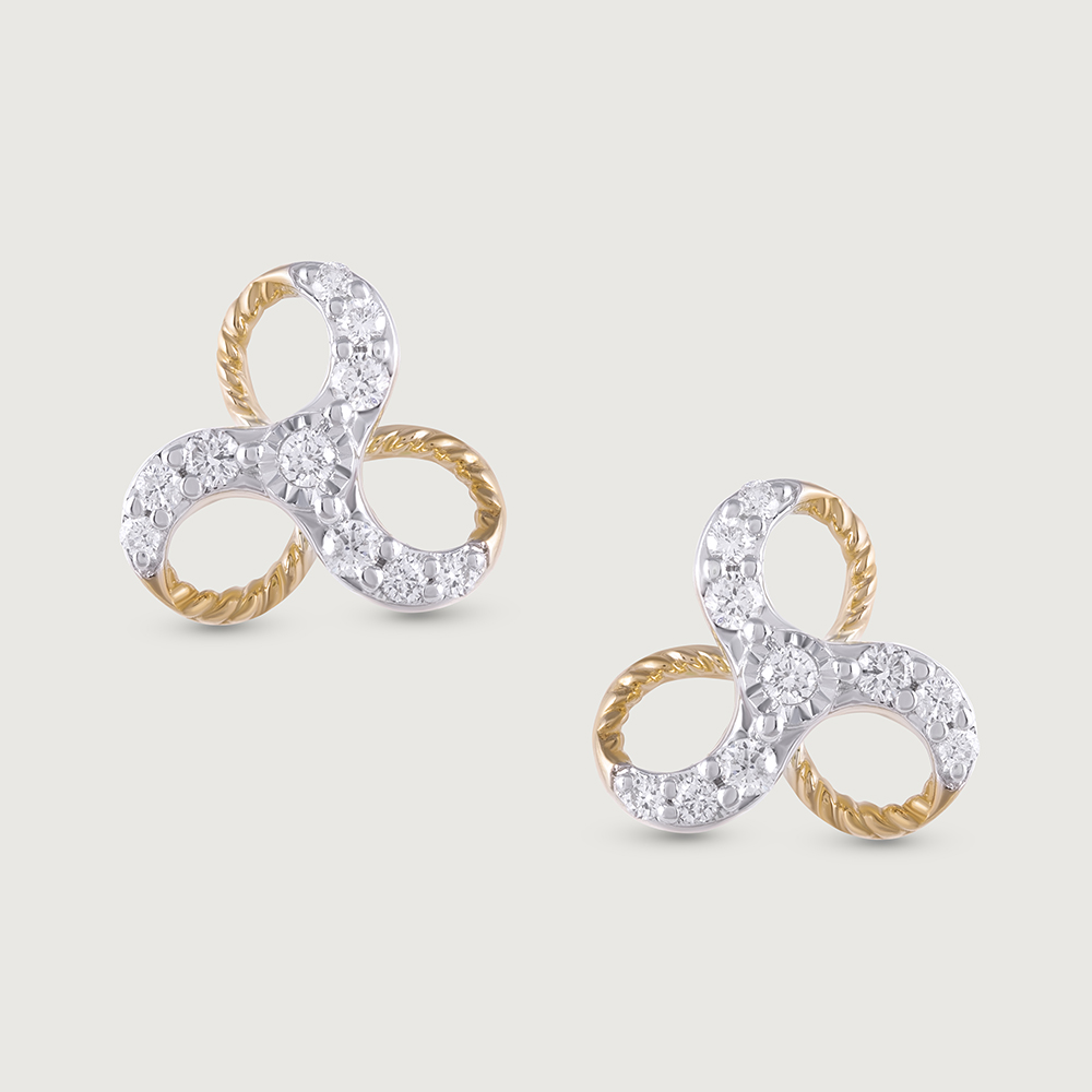 Bold Glimmer Gold & Diamond Stud Earrings,,hi-res image number null