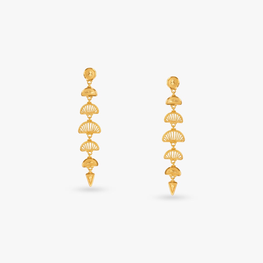 

Celestial Fanfall Gold Drop Earrings