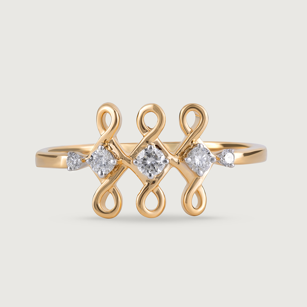 Kollam Glam Gold and Diamond Finger Ring,,hi-res image number null
