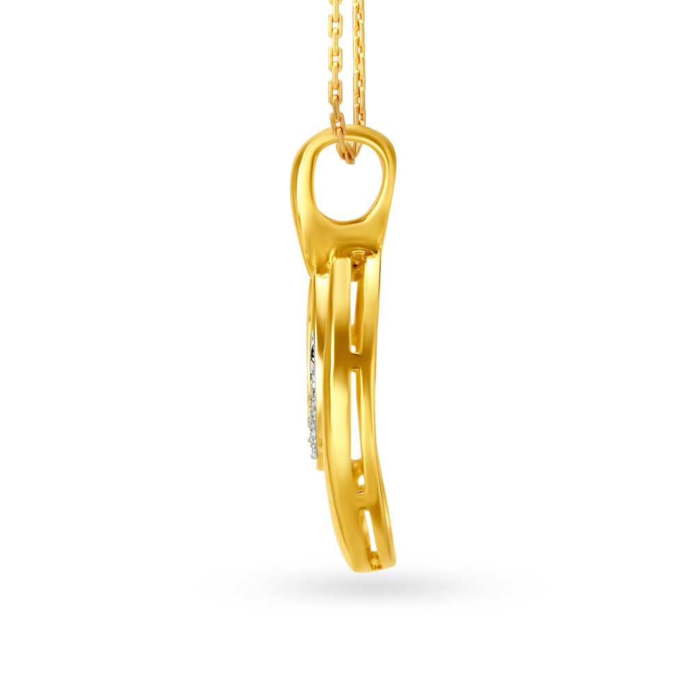 Double Oval Gold and Diamond Pendant,,hi-res image number null