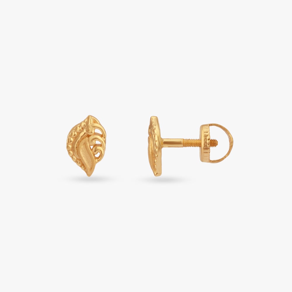 Tiny Swirl Gold Stud Earrings for Kids,,hi-res image number null