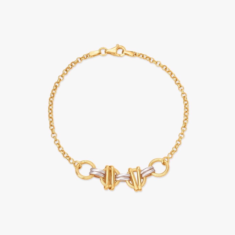 Sculpted Links Gold Bracelet,,hi-res image number null