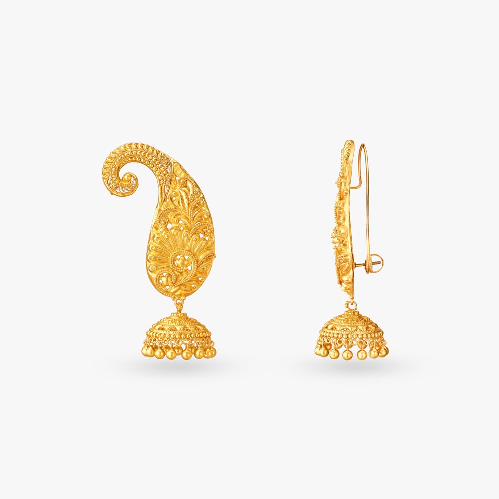 Karna Phool Jhumka Earrings,,hi-res image number null