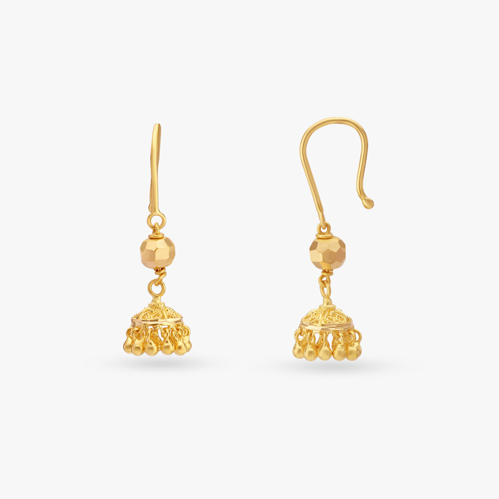 Beaded Gold Hoop Earrings,,hi-res image number null
