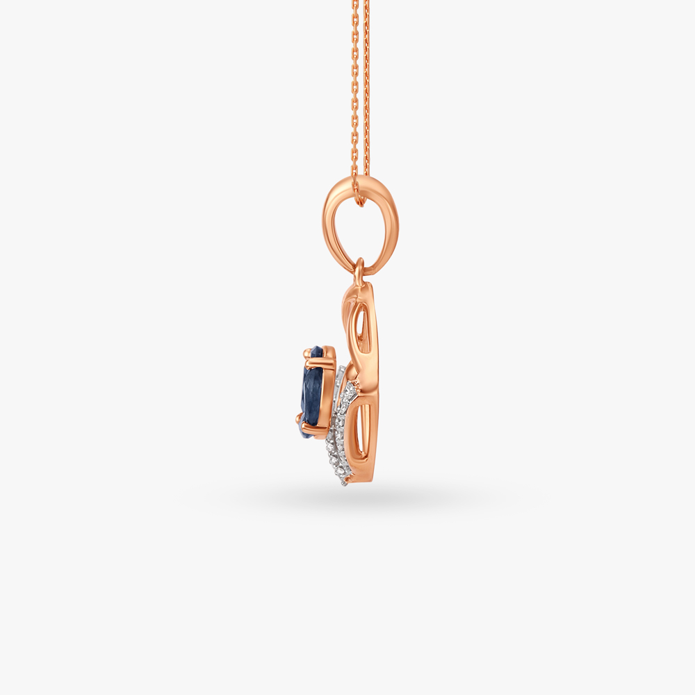 Striking Geometric Diamond and Sapphire Pendant and Earrings Set,,hi-res image number null