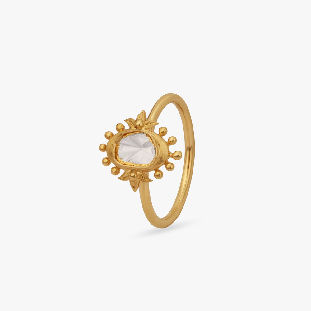 

Floral Halo Gold Ring