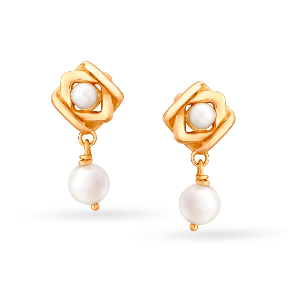 

Alluring Geometric Pearl Drop Earrings