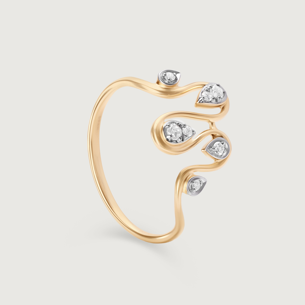 Harmony River 14 Kt Gold & Diamond Ring,,hi-res image number null