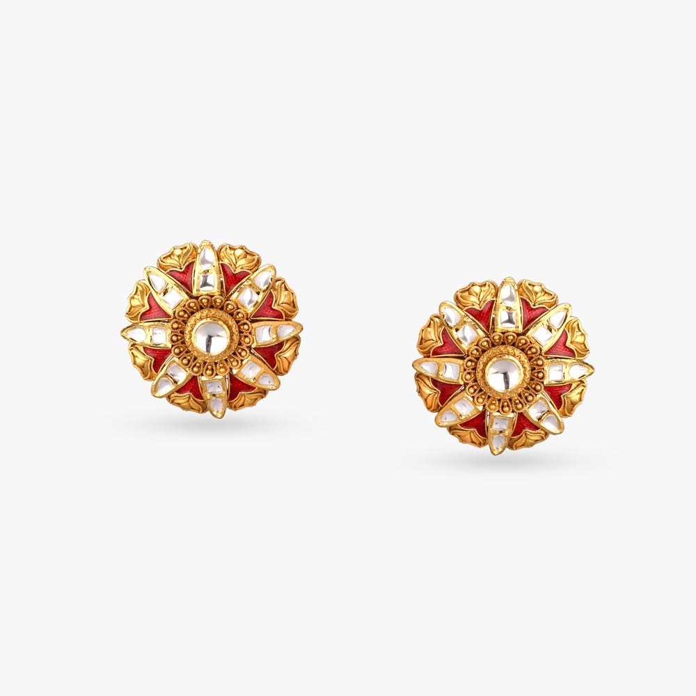 Noble Allure Gold Stud Earrings,,hi-res image number null