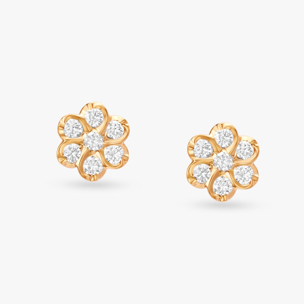 Brilliant Bloom Diamond Stud Earrings,,hi-res image number null