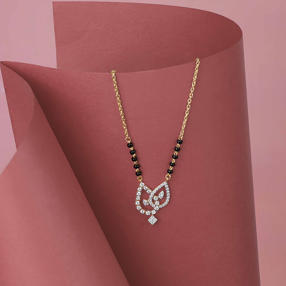 Elegant Entwined Diamond Mangalsutra,,hi-res image number null