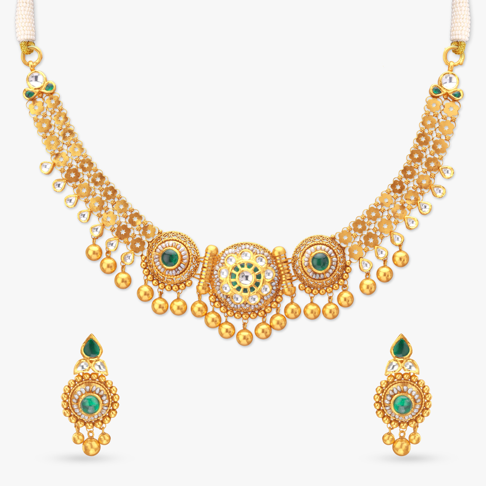 Crescent Glory Gold Necklace set,,hi-res image number null