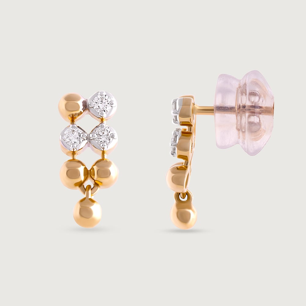 Glam Bubble Gold & Diamond Stud Earrings,,hi-res image number null