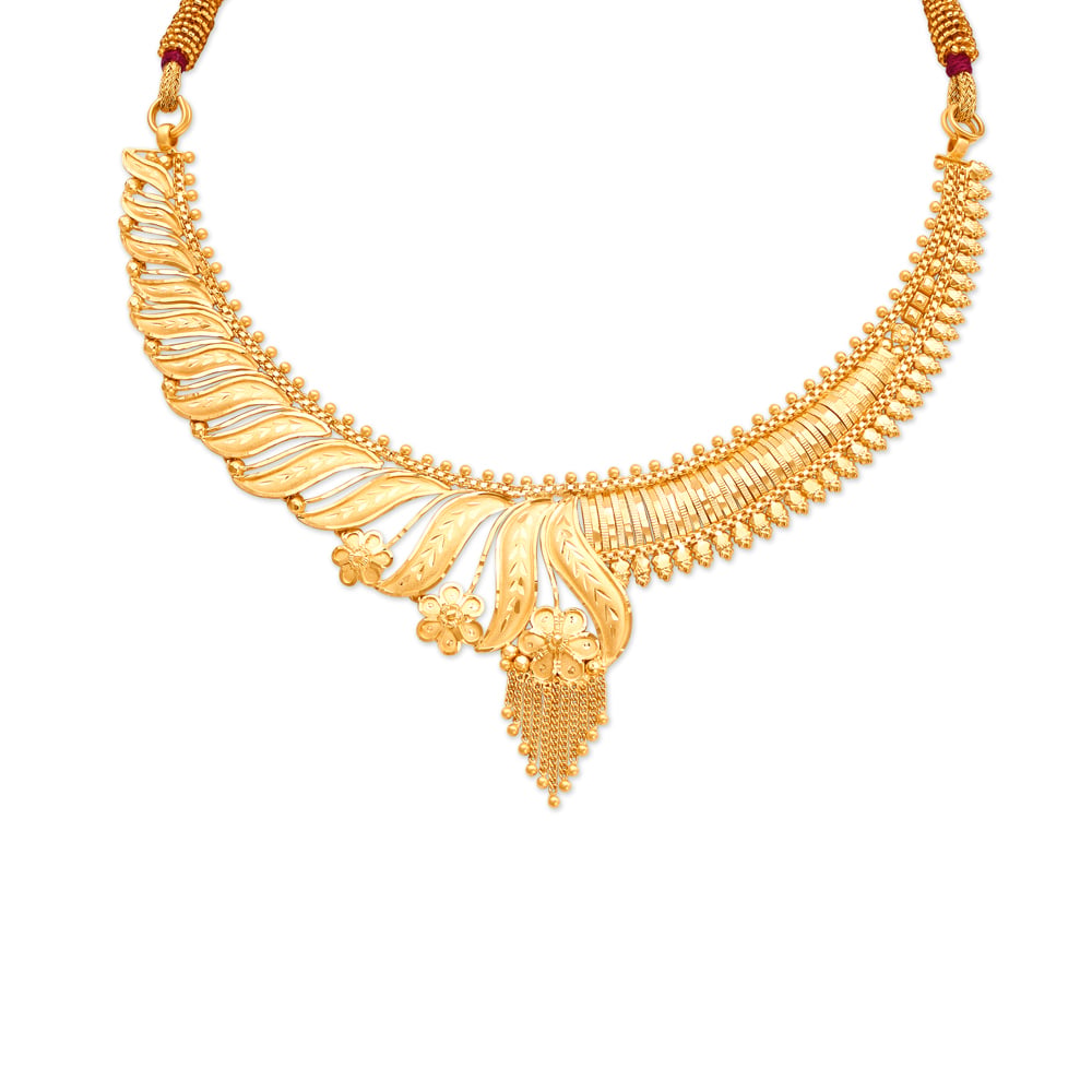 Abstract Artistic Gold Necklace Set,,hi-res image number null